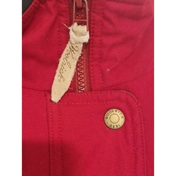 Vintage Woolrich Lined Hooded Coat Women Sz L Holly Berry Red‎ Winter Outerwear - Picture 3 of 11